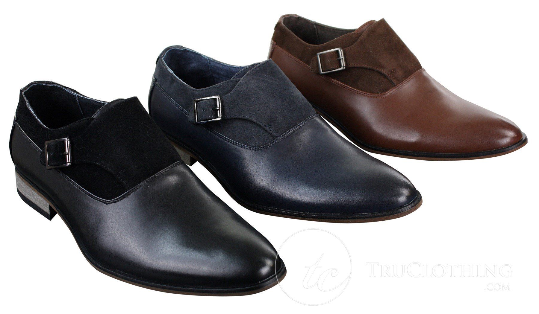 Moški usnjeni in semiš čevlji s sponko, italijanski dizajnerski, elegantni in casual, formalni