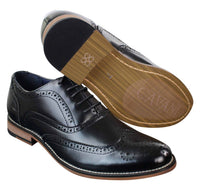 Moški čevlji Gatsby Brouges iz pravega usnja z vezalkami, elegantni dizajnerski retro vintage čevlji