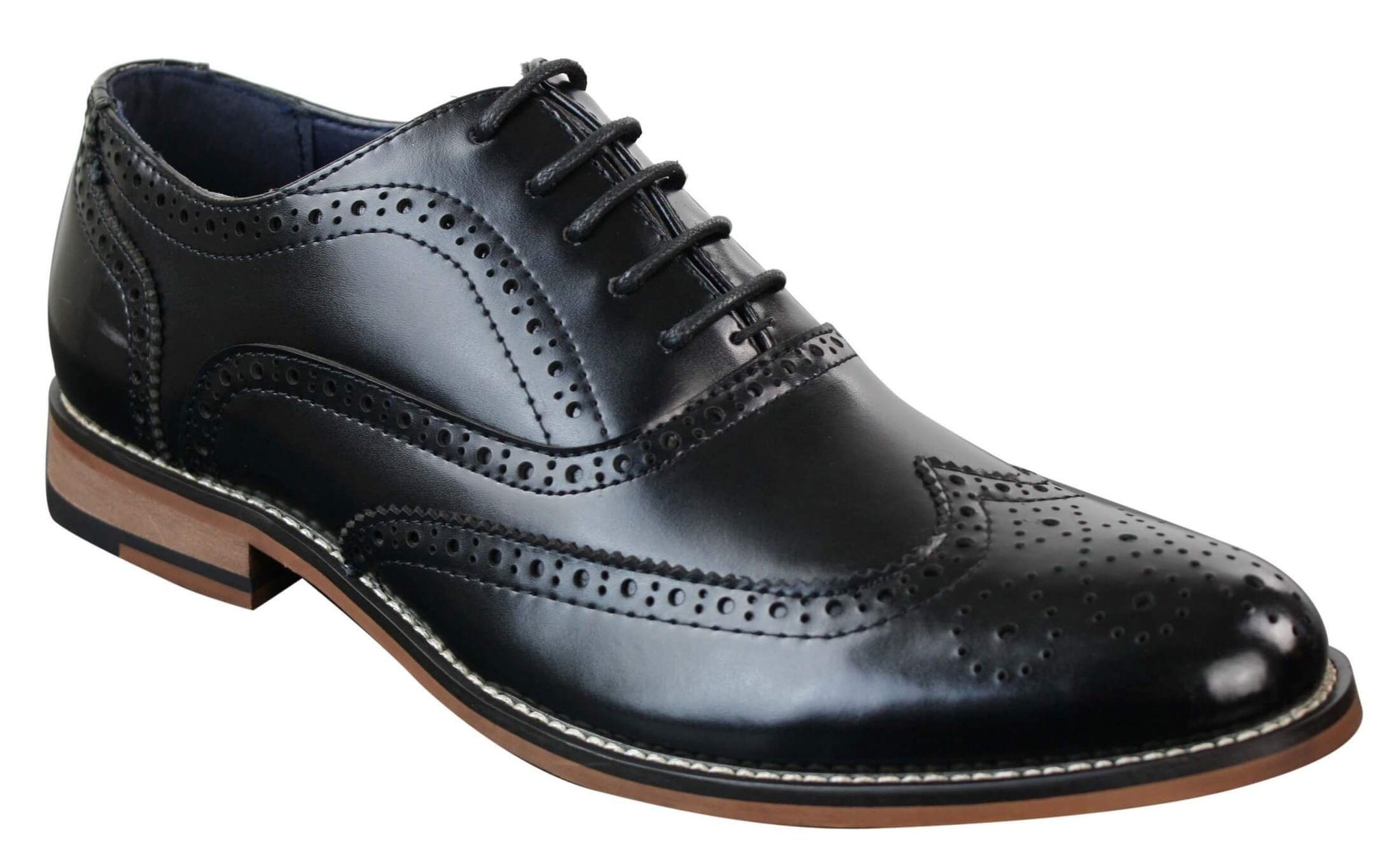 Moški čevlji Gatsby Brouges iz pravega usnja z vezalkami, elegantni dizajnerski retro vintage čevlji