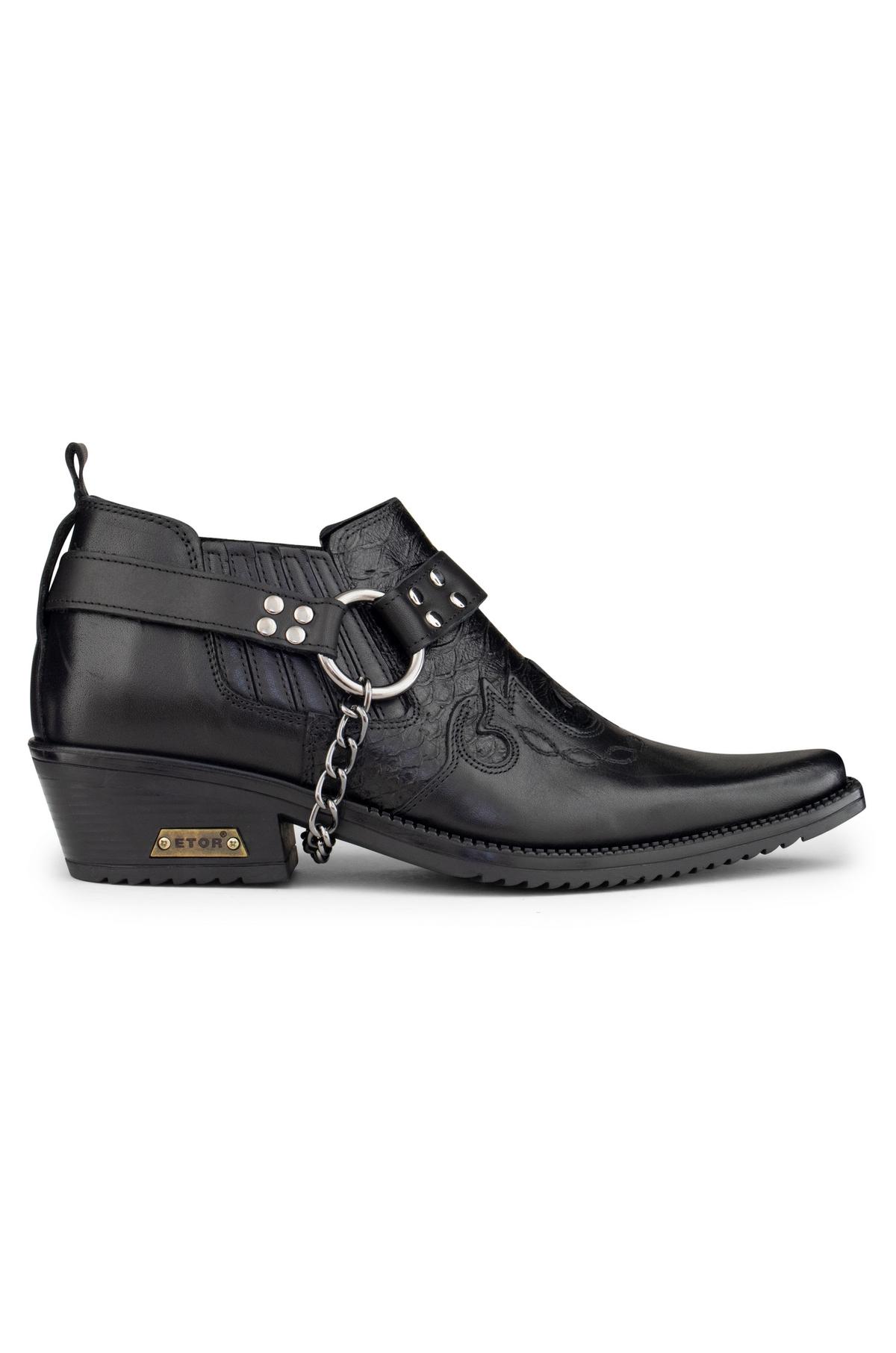 Moški jahalni čevlji iz pravega usnja z verižico
