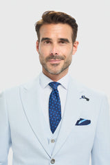 Moški nebesno moder krojeni blazer