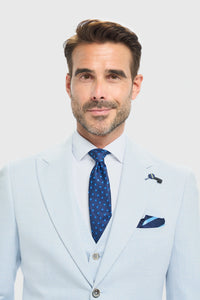 Moški nebesno moder krojeni blazer