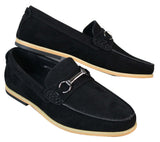 Moški čevlji za vožnjo s slip-on zaponko Horsebit, mokasini, retro elegantni in casual, iz semiša