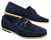 Moški čevlji za vožnjo s slip-on zaponko Horsebit, mokasini, retro elegantni in casual, iz semiša