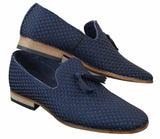 Moški čevlji za vožnjo brez rokavov, elegantni in ležerni, retro, temno modri, črni, usnjeni