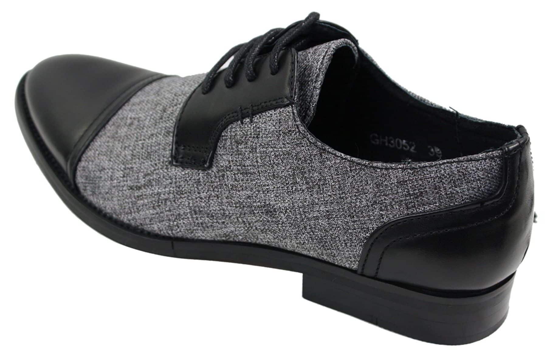Moški elegantni casual čevlji z vezalkami iz tvida in usnja, vintage retro