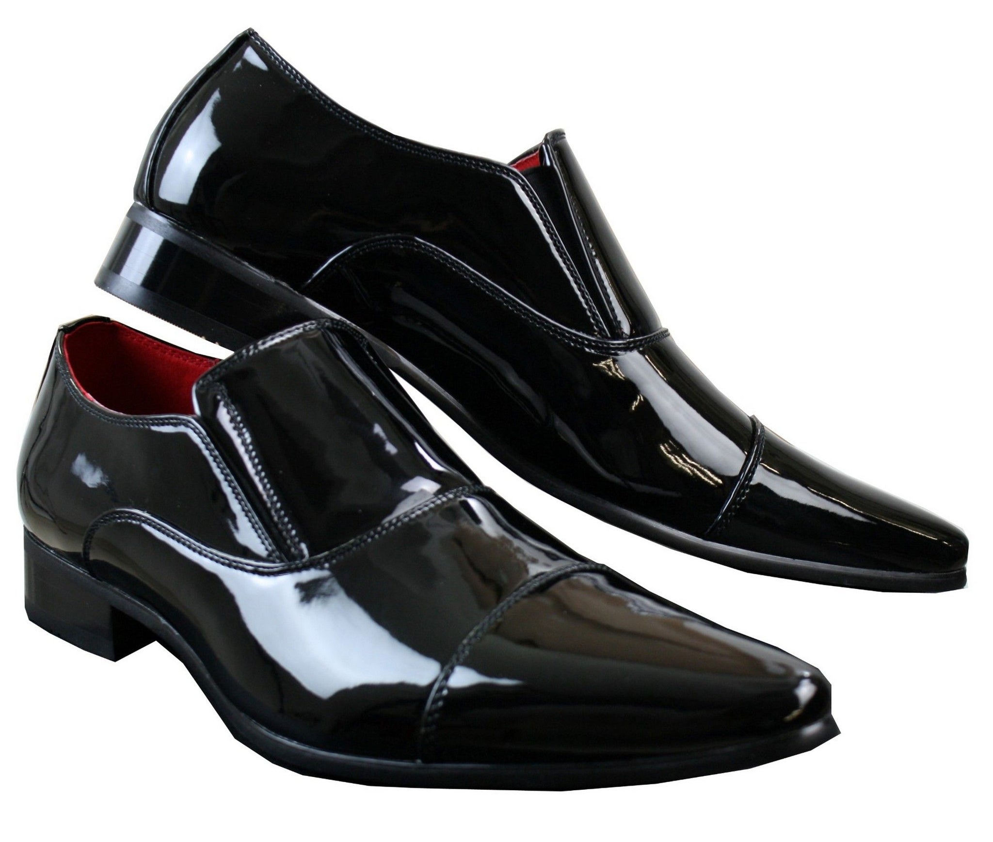 Moški elegantni formalni brezrokavniki z belimi lakiranimi sijočimi usnjenimi podlogami iz italijanskega usnja