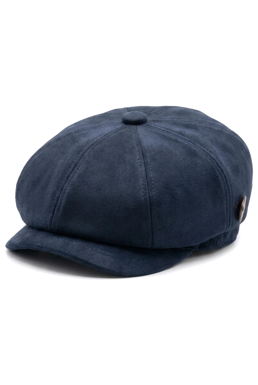 Moški semiš vintage 8-delni klasični Gatsby Baker Boy klobuk - temno moder