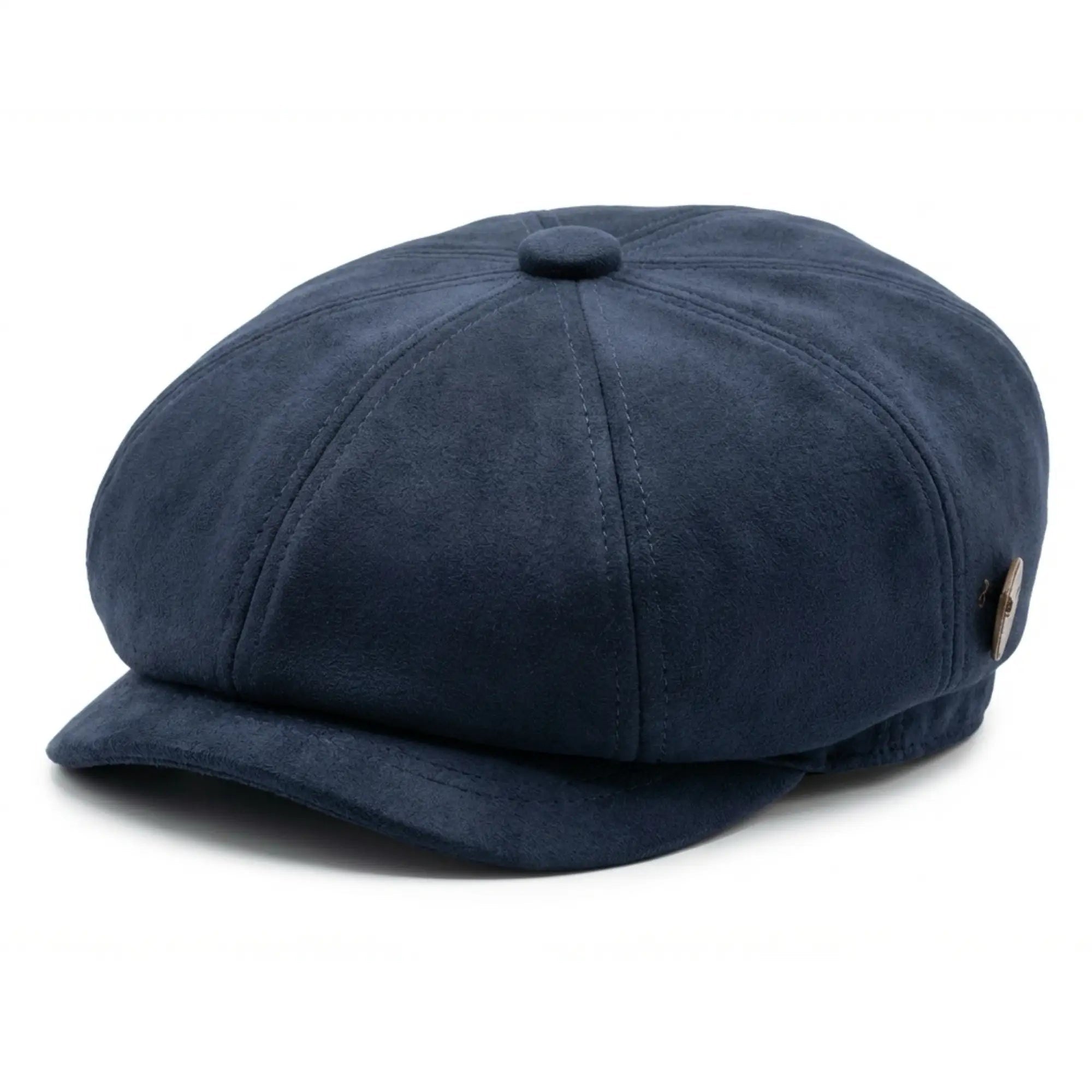 Moški semiš vintage 8-delni klasični Gatsby Baker Boy klobuk - temno moder