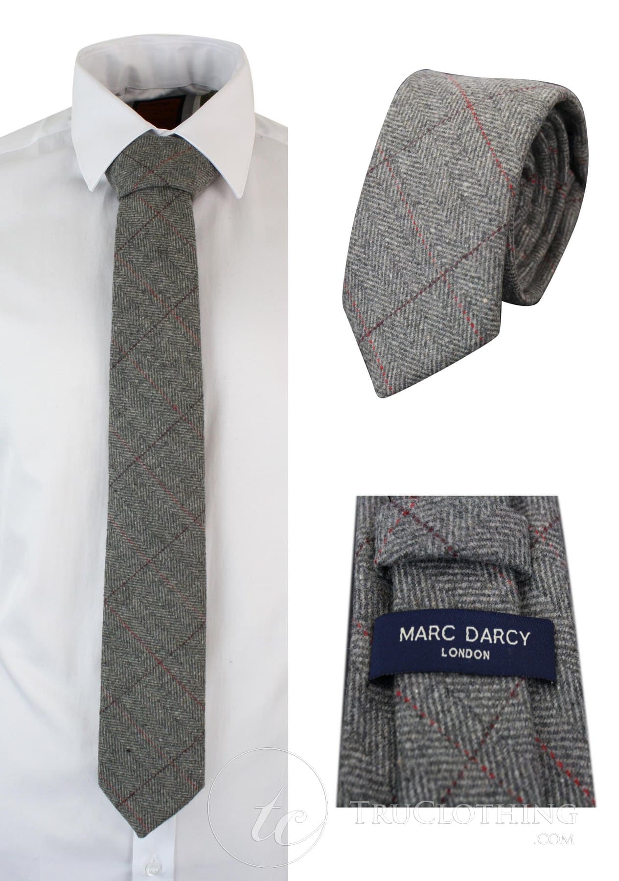 Moške tvidaste kravate z vzorcem ribje kosti Marc Darcy, klasične vintage retro deonske