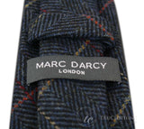 Moške tvidaste kravate Marc Darcy z vzorcem ribje kosti, klasične vintage retro, Eton, temno modre