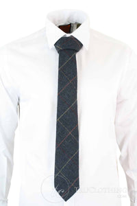 Moške tvidaste kravate Marc Darcy z vzorcem ribje kosti, klasične vintage retro, modre, Scott