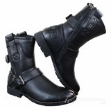 Moški gležnjarji z zadrgo, punk rock, goth, emo, rjavi in črni usnjeni z zaponko