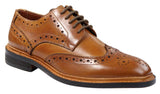Moški čevlji Oxford Brogue z vezalkami, usnjeni Goodyear Welted, rjavi, bordo