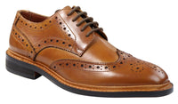 Moški čevlji Oxford Brogue z vezalkami, usnjeni Goodyear Welted, rjavi, bordo