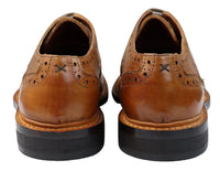 Moški čevlji Oxford Brogue z vezalkami, usnjeni Goodyear Welted, rjavi, bordo