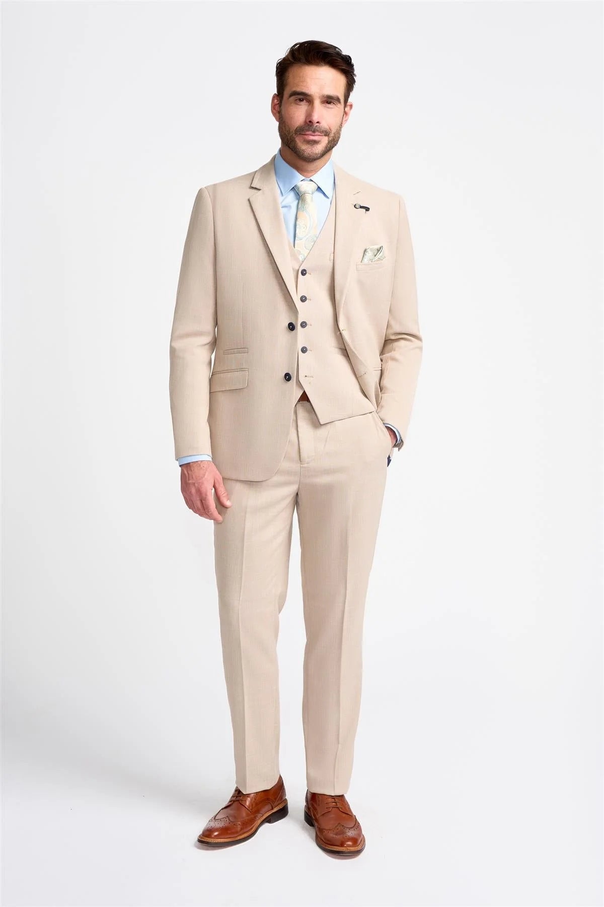 Miami - Moški bež poročni blazer