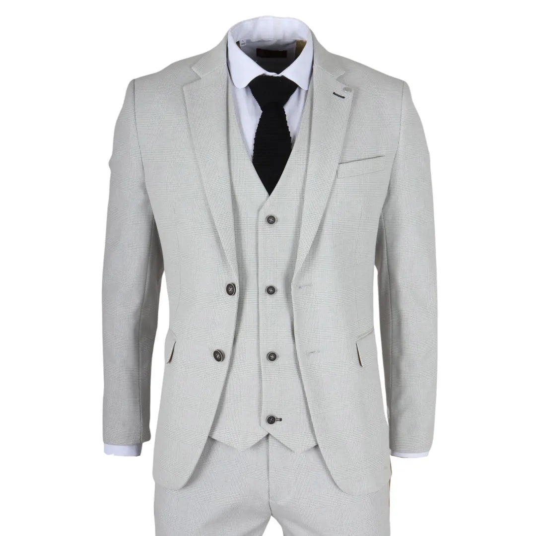 Miller - Moški siv karoiran blazer krojenega kroja
