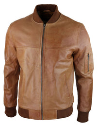 Moška bomber jakna iz pravega usnja, usnjena, priložnostna, vintage, elegantna, rjava