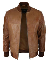 Moška bomber jakna iz pravega usnja, usnjena, priložnostna, vintage, elegantna, rjava