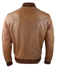 Moška bomber jakna iz pravega usnja, usnjena, priložnostna, vintage, elegantna, rjava