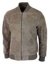 Moška bomber jakna iz pravega semiša, usnjena, priložnostna, Varsity Vintage, elegantna, bež