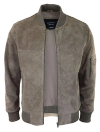 Moška bomber jakna iz pravega semiša, usnjena, priložnostna, Varsity Vintage, elegantna, bež