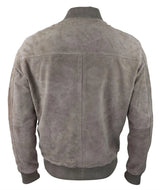 Moška bomber jakna iz pravega semiša, usnjena, priložnostna, Varsity Vintage, elegantna, bež