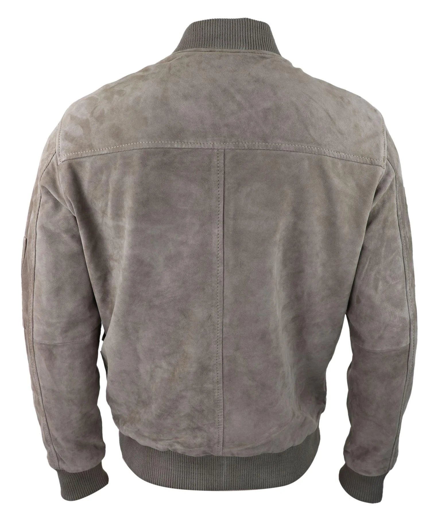 Moška bomber jakna iz pravega semiša, usnjena, priložnostna, Varsity Vintage, elegantna, bež