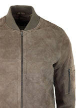 Moška bomber jakna iz pravega semiša, usnjena, priložnostna, Varsity Vintage, elegantna, bež