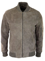 Moška bomber jakna iz pravega semiša, usnjena, priložnostna, Varsity Vintage, elegantna, bež