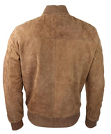 Moška bomber jakna iz pravega semiša, usnjena, priložnostna, Varsity Vintage, elegantna, rjava