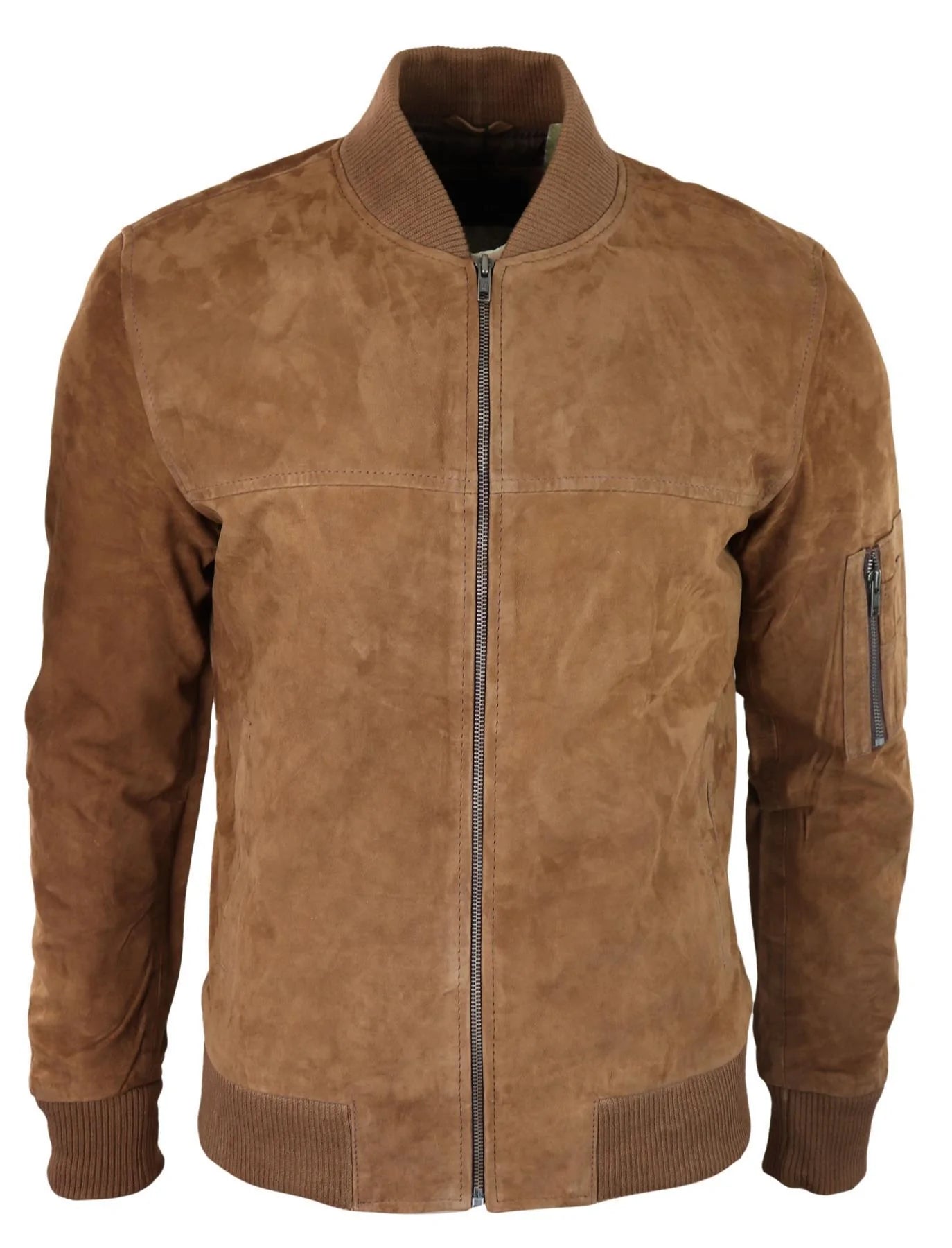 Moška bomber jakna iz pravega semiša, usnjena, priložnostna, Varsity Vintage, elegantna, rjava