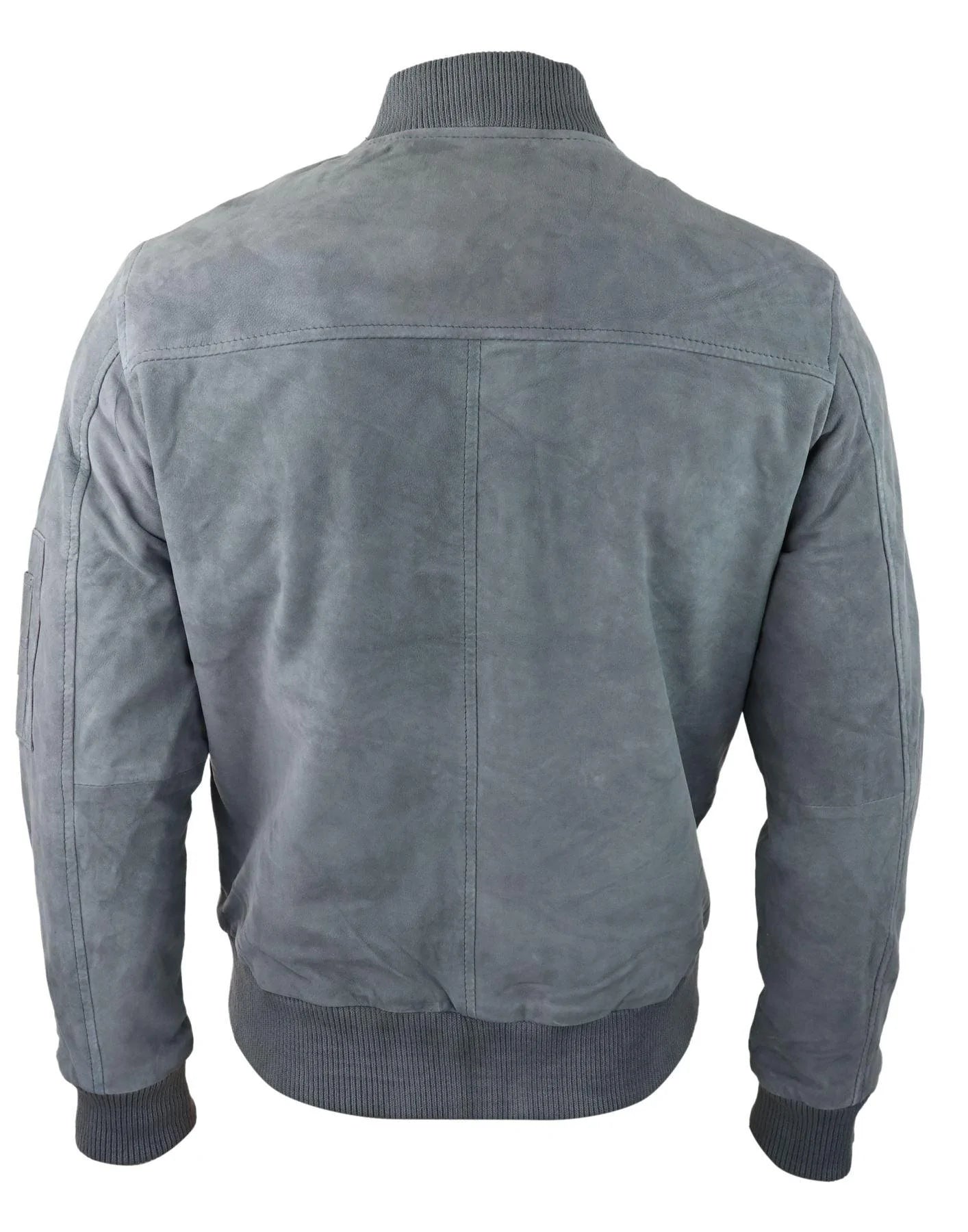 Moška bomber jakna iz pravega semiša, usnjena, priložnostna, Varsity Vintage, elegantna, siva