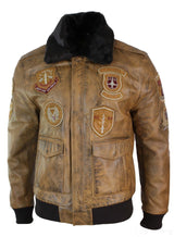 Moška pilotska bomber jakna Aviator Flying Pilot Vintage v rjavi barvi s snemljivim črnim krznenim ovratnikom - rjava
