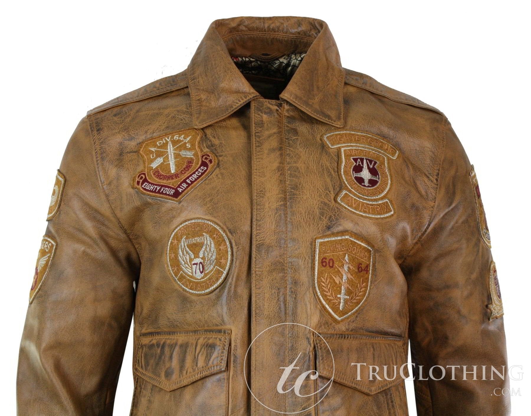 Moška pilotska bomber jakna Aviator Flying Pilot Vintage v rjavi barvi s snemljivim črnim krznenim ovratnikom - rjava