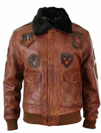 Moška pilotska bomber jakna Flying Pilot Vintage Tan z odstranljivim črnim krznenim ovratnikom - Nevada Timber