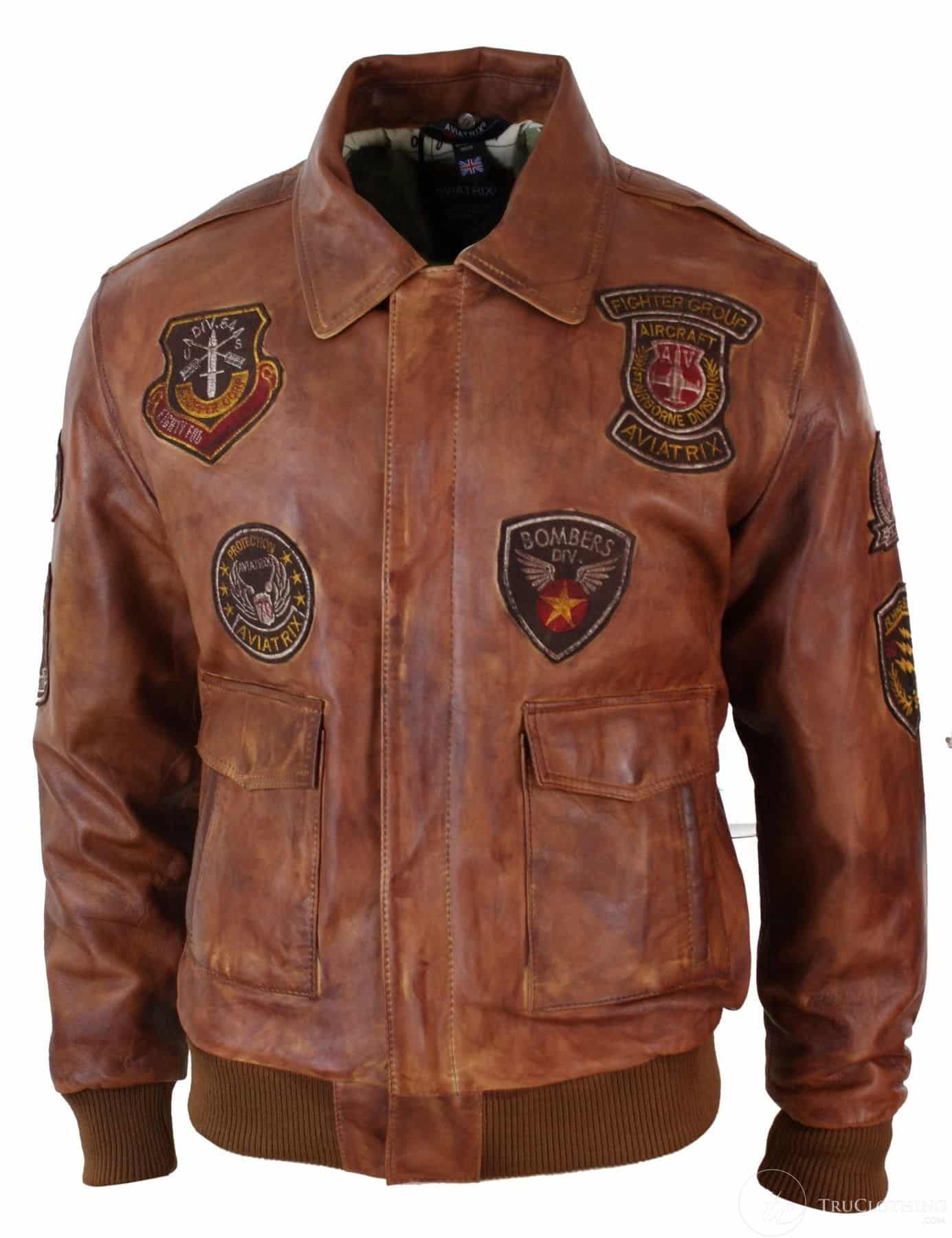 Moška pilotska bomber jakna Flying Pilot Vintage Tan z odstranljivim črnim krznenim ovratnikom - Nevada Timber