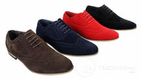 Patron 238 moški semiš usnjeni brogues elegantni casual rdeče rjavi mornarsko črni čevlji z vezalkami retro