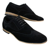 Patron 238 moški semiš usnjeni brogues elegantni casual rdeče rjavi mornarsko črni čevlji z vezalkami retro