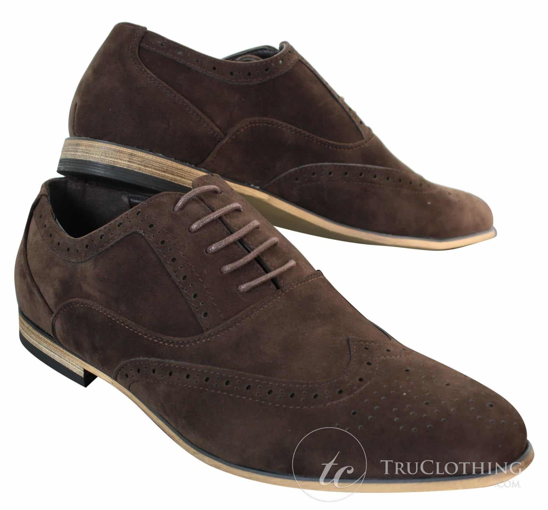Patron 238 moški semiš usnjeni brogues elegantni casual rdeče rjavi mornarsko črni čevlji z vezalkami retro
