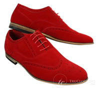 Patron 238 moški semiš usnjeni brogues elegantni casual rdeče rjavi mornarsko črni čevlji z vezalkami retro