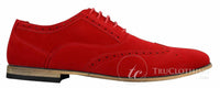 Patron 238 moški semiš usnjeni brogues elegantni casual rdeče rjavi mornarsko črni čevlji z vezalkami retro