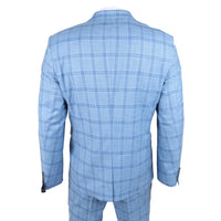 Plowman - moški svetlo moder karirasti blazer