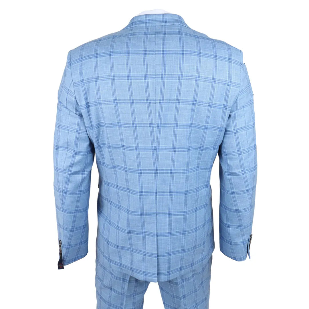 Plowman - moški svetlo moder karirasti blazer