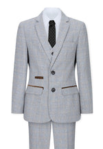 Fantovska tridelna obleka, krem bež tvidasta, karo, vintage retro kroj, 1920-ta