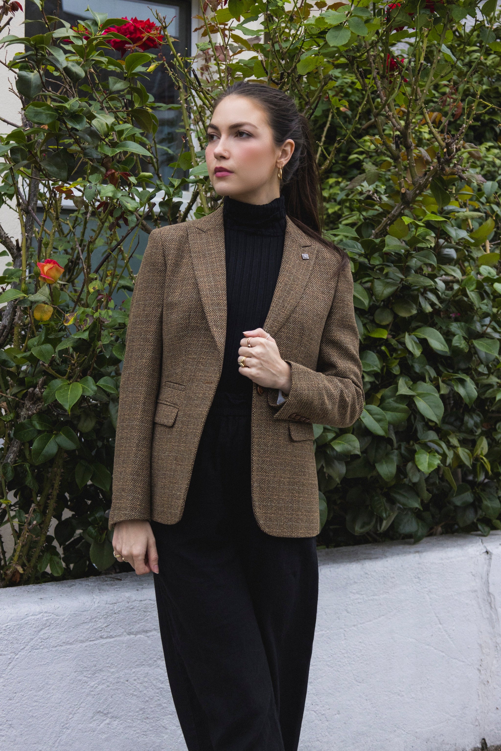 Ralph - Ženski rjav tvid blazer krojenega kroja