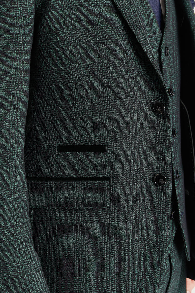 Regent - Moški zeleni karo blazer kroja