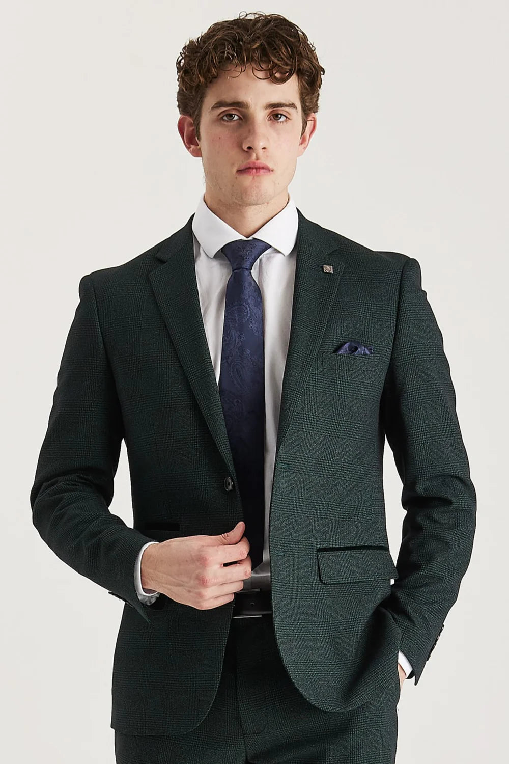 Regent - Moški zeleni karo blazer kroja