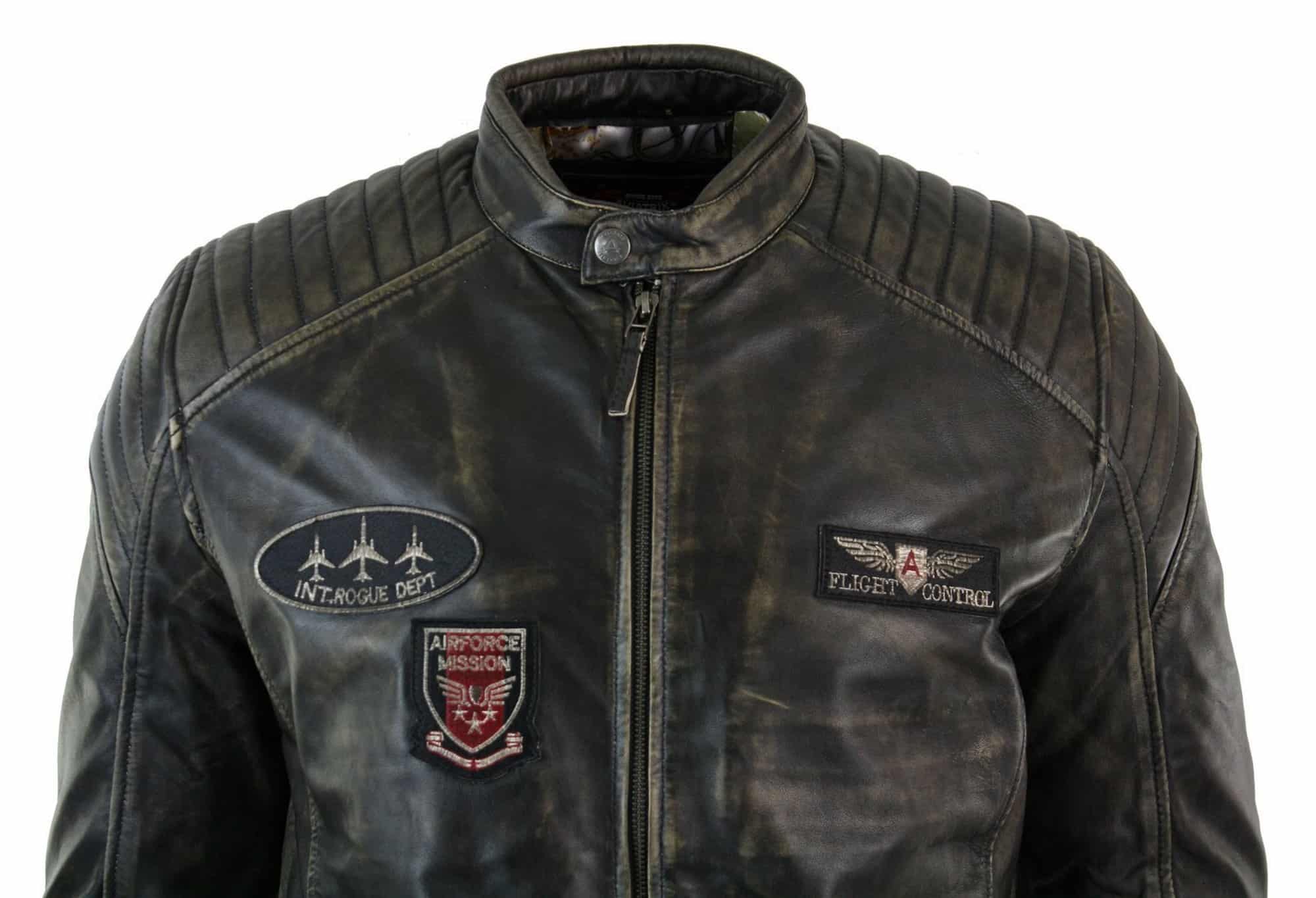 Moška motoristična jakna Airforce iz pravega usnja, oprana, obrabljena, ležerna, retro, vintage